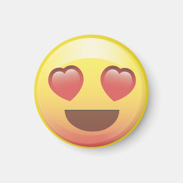 Heart Ögon Lycklig Kärlek Emoji Magnet (Framsidan)