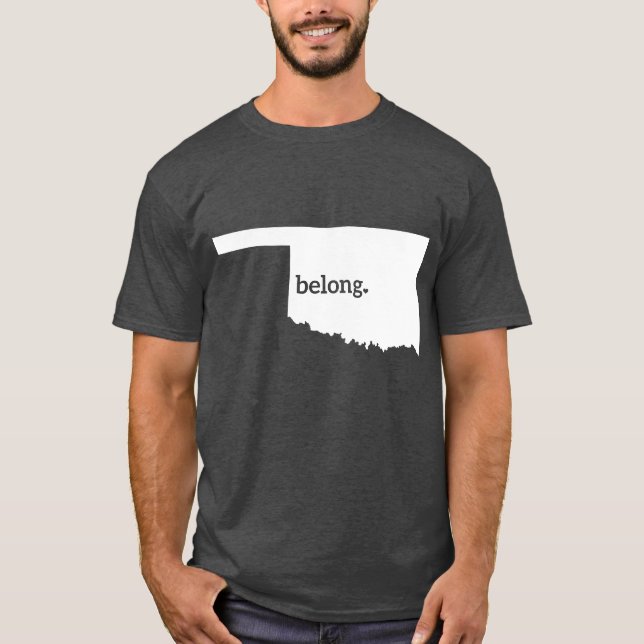 Heart Oklahoma Belong State Karta T Shirt (Framsida)