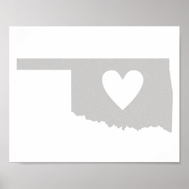 Heart Oklahoma state silhouette Poster