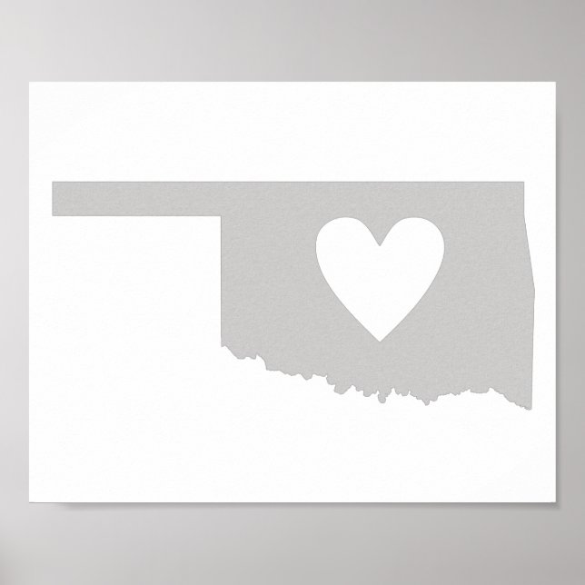 Heart Oklahoma state silhouette Poster (Framsidan)