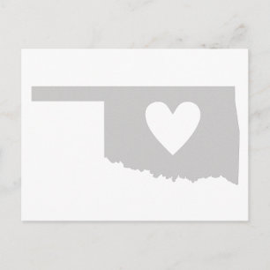 Heart Oklahoma state silhouette Vykort