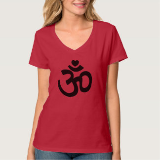 Heart om Sign - V-Nacke Yoga Tee Shirt