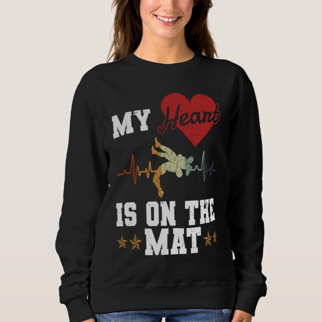 Heart On The Mat  Freestyle Wrestling Sport  Wrest T Shirt (Framsida)