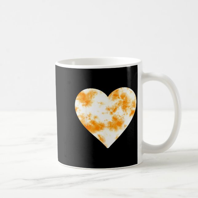 Heart Orange Tie Dye - Cute Valentines Day Graphic Kaffemugg (Höger)