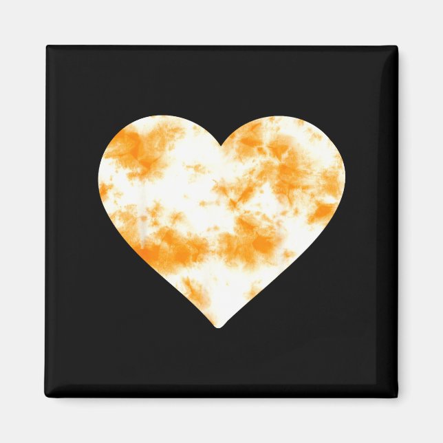 Heart Orange Tie Dye - Cute Valentines Day Graphic Magnet (Framsidan)