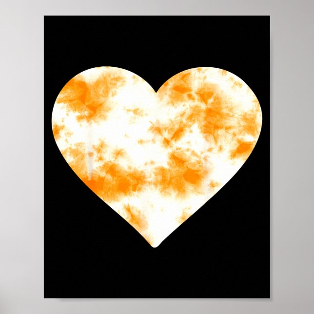 Heart Orange Tie Dye - Cute Valentines Day Graphic Poster (Framsidan)