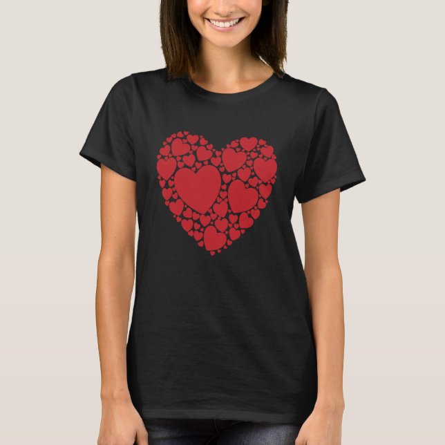 Heart Ord Cloud Valentindagen Kärlek T Shirt (Framsida)