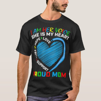 Heart Ord Mor Bära Blue DaughAutism T Shirt
