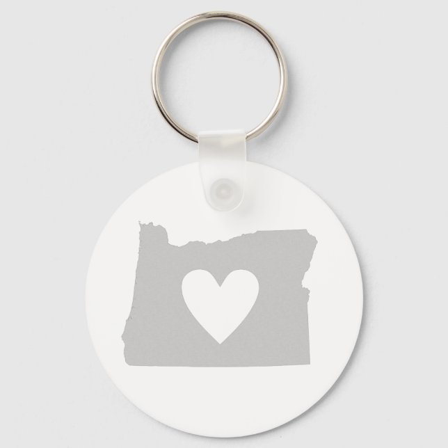 Heart Oregon state silhouette Nyckelring (Framsida)