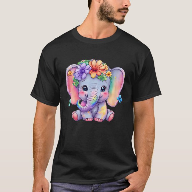 Heart Öron Baby Elephant Valentines day Cute Anima T Shirt (Framsida)