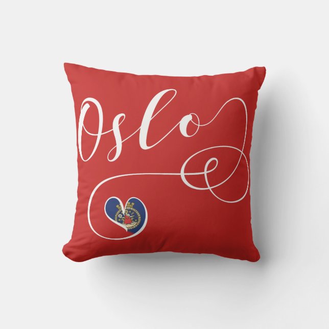 Heart Oslo Pillow, Norge Kudde (Framsida)