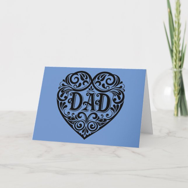 Heart Pappa Fars dag Greeting Card Kort (Framsida)