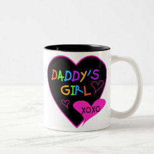 Heart Pappor Girl T Shirts and Gifts Två-Tonad Mugg