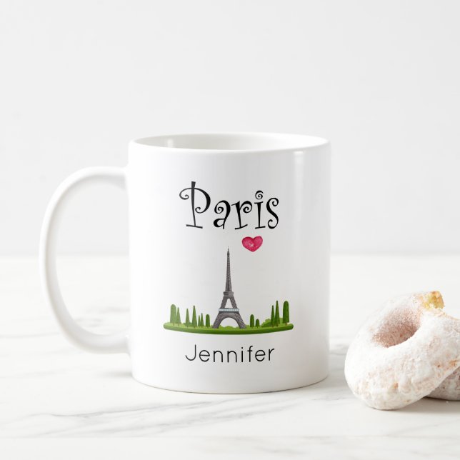 Heart Paris med Eiffel Torn Anpassningsbar Kaffemugg (Med munk)