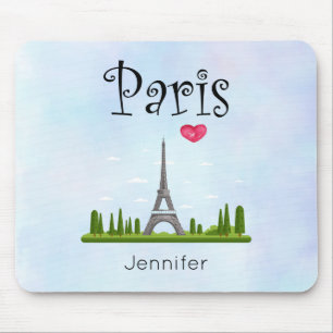 Heart Paris med Eiffel Torn Anpassningsbar Musmatta