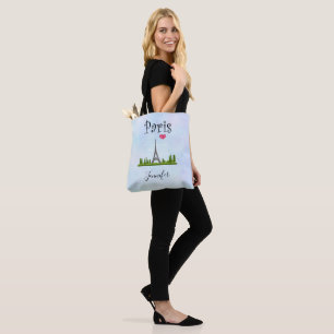 Heart Paris med Eiffel Torn Anpassningsbar Tygkasse