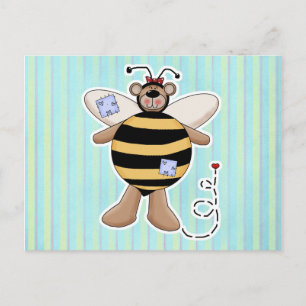 Heart Patch Humla Bear Vykort