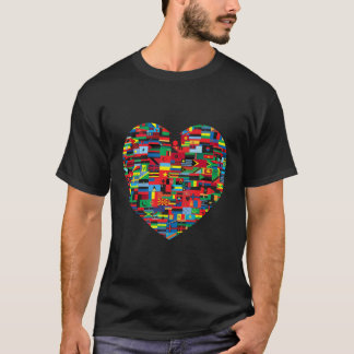 Heart Patriot World Land Flagga Patriotic Trave T Shirt