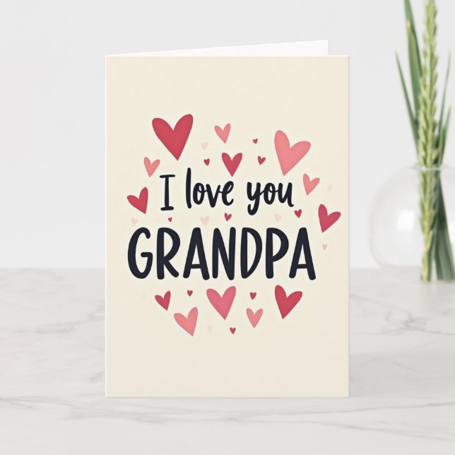 Heart Pattern Grandpa Card Kort (Framsida)