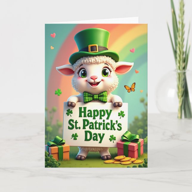 Heart Pattern St Patricks Day Card Kort (Framsida)
