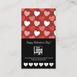 Heart Pattern Valentine's Day Portrait Format Lojalitetskort