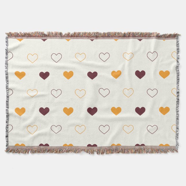 Heart Pattern with Orange & Brown Hearts Filt (Framsidan)