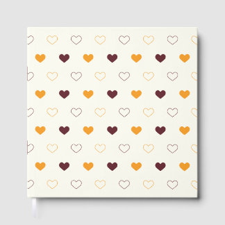Heart Pattern with Orange & Brown Hearts Gästböcker