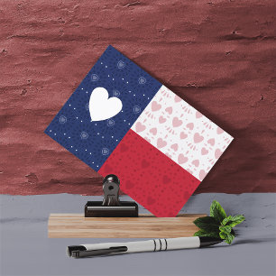 Heart Patterned Texas Statlig flagga Vykort