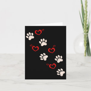 Heart Paw Print Valentines day Hund älskare Puppy Kort