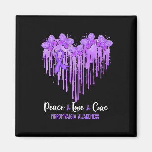 Heart Peace Kärlek Cure Fibromyalgia Awareness Magnet