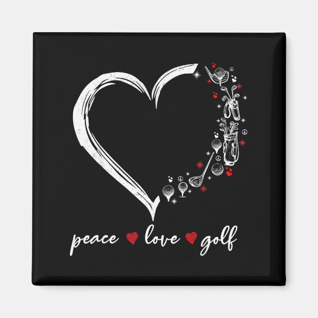 Heart Peace Love Golf Player Srt Lovers Outfit Wom Magnet (Framsidan)