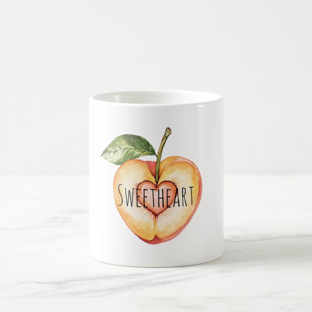 Heart Peach Fruit Kaffemugg (Center)