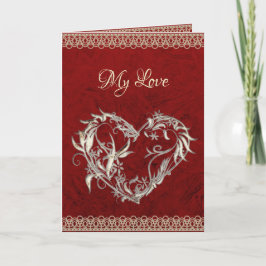 Heart, Pearls & Roses Alla hjärtans dag Kort