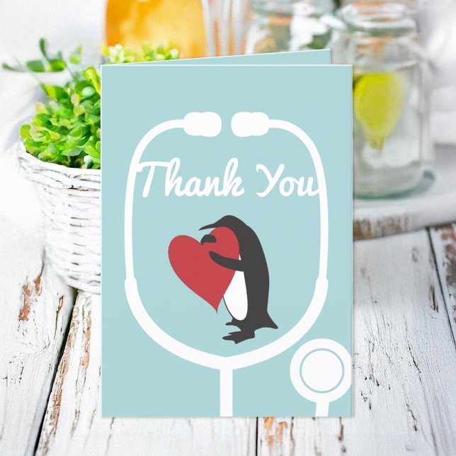 Heart Penguin Doktor och sjuksköterska tack ditt k (Skapare uppladdad)