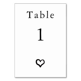 Heart Personlig Bröllop Bordsnummer Card