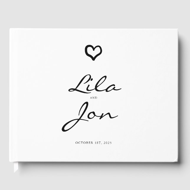 Heart Personlig Bröllop Guestbook Gästböcker (Framsida)