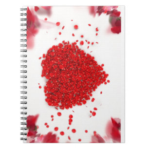 Heart Petals Anteckningsbok Med Spiral