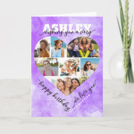 Heart Photo Collage Birthday Card - Loving Group G Kort