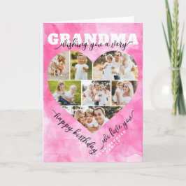 Heart Photo Collage Birthday Card - Loving Group G Kort