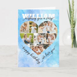 Heart Photo Collage Birthday Card - Loving Group G Kort