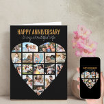 Heart Photo Collage Black Personlig-årsdag Kort<br><div class="desc">Säg Lycklig-årsdagen med ett kärlek-fotokollage, personlig kort. Fotomallen är inställd för att du ska kunna lägga till bilder, som arbetar i rader uppifrån och ned till grund. Fotokollaget innehåller 18 bilder som visas i en blandning av porträtt, liggande och kvadratiska/instagram-format. Lycklig-årsdagen, ditt undernamn och texten i det är fullt redigerbara...</div>
