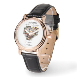 Heart Photo Collage för bröllop-familjens årsdag Armbandsur