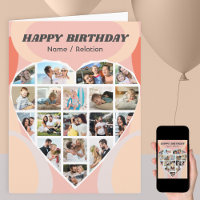 Heart Photo Collage Personlig Groovy Birthday