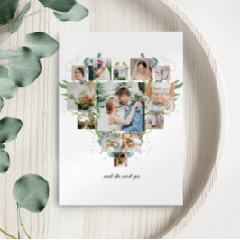 Heart Photo Collage Romantic lite Bröllop Inbjudningar