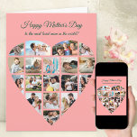 Heart Photo Collage Rosa Personlig Mors dag Kort<br><div class="desc">Säg Lycklig Mors dag med ett foto från kärlek, personlig kort. Fotomallen är inställd för att du ska kunna lägga till bilder, som arbetar i rader uppifrån och ned till grund. Fotokollaget innehåller 18 bilder som visas i en blandning av porträtt, liggande och kvadratiska/instagram-format. Lycklig Mors dag, er underrubrik och...</div>