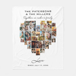 Heart Photo Collated Family Anniury Fleecefilt