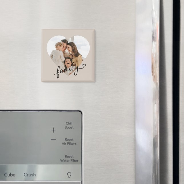 Heart Photo Family Magnet - Personlig (In Situ (Fridge))