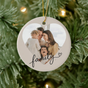 Heart Photo Family Ornament - Personlig