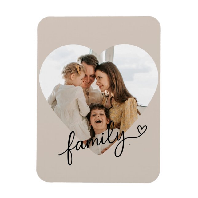 Heart Photo Family Personlig Magnet (Vertikal)