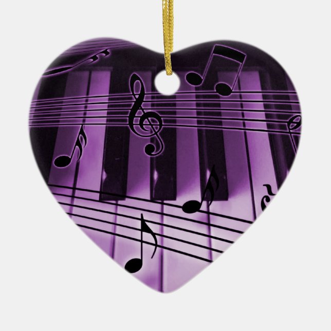 Heart Piano Tangentbord jul-Julafton Ornament (Framsidan)